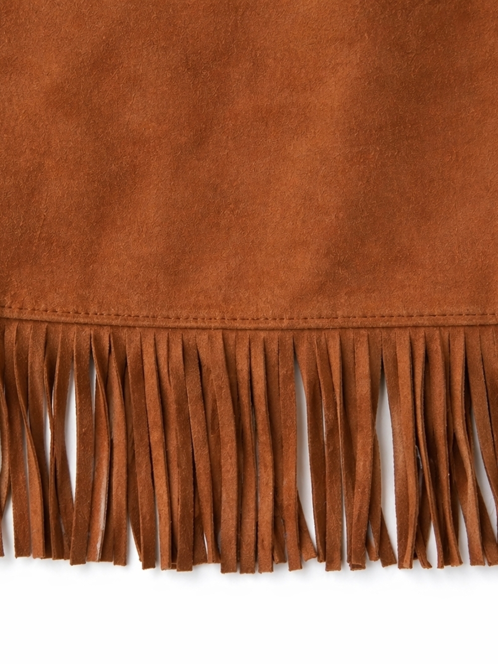 Brandon Thomas 100% Leather Fringe Skirt Brown Western Boho Festival Mini S 9/10 - Picture 4 of 14